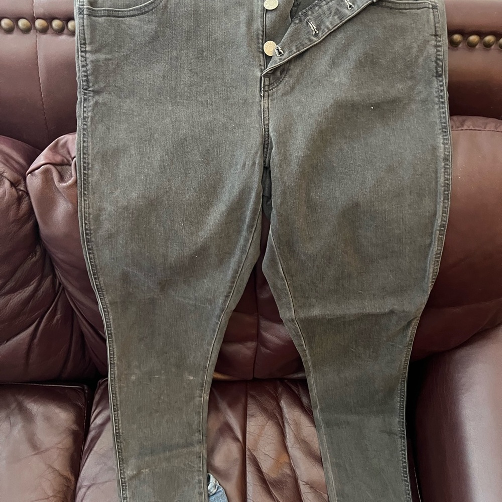 10 inch roadtripper worn black Denim Jeans with raw hem